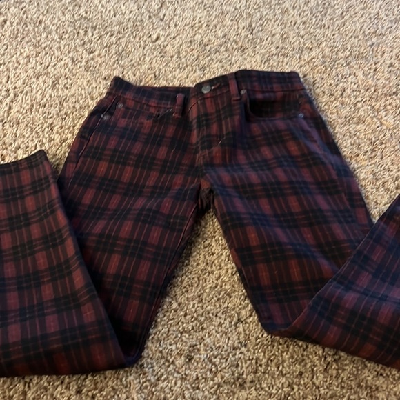 Joe's Jeans Womens 28 flawless the icon Mid Rise Skinny Ankle check Crimson - Picture 2 of 9